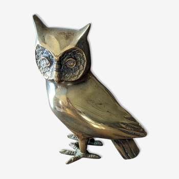 Hibou en laiton massif et vintage