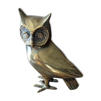 Hibou en laiton massif et vintage