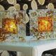 Venini Italy two wall lamps patchwork years '70 space age glass
