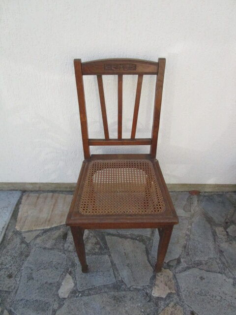 5 old canne chairs
