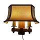 Herda Holland - pull-pendant wall lamp - wood - brass - 70s
