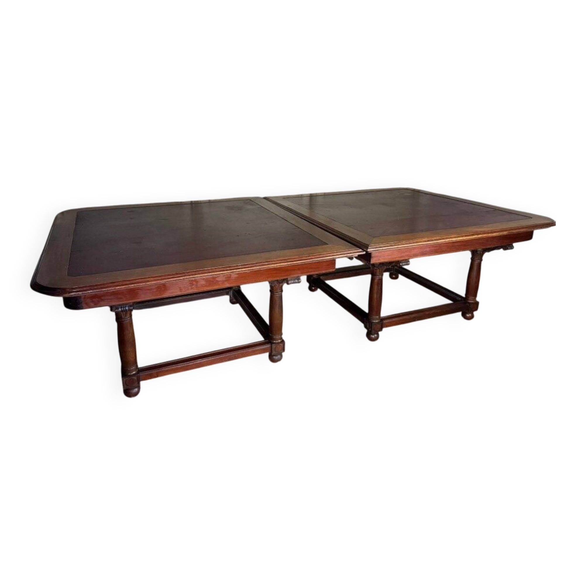 Paire de tables de bibliothèque en acajou, vers 1880