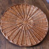 Round wicker top two handles vintage basketry
