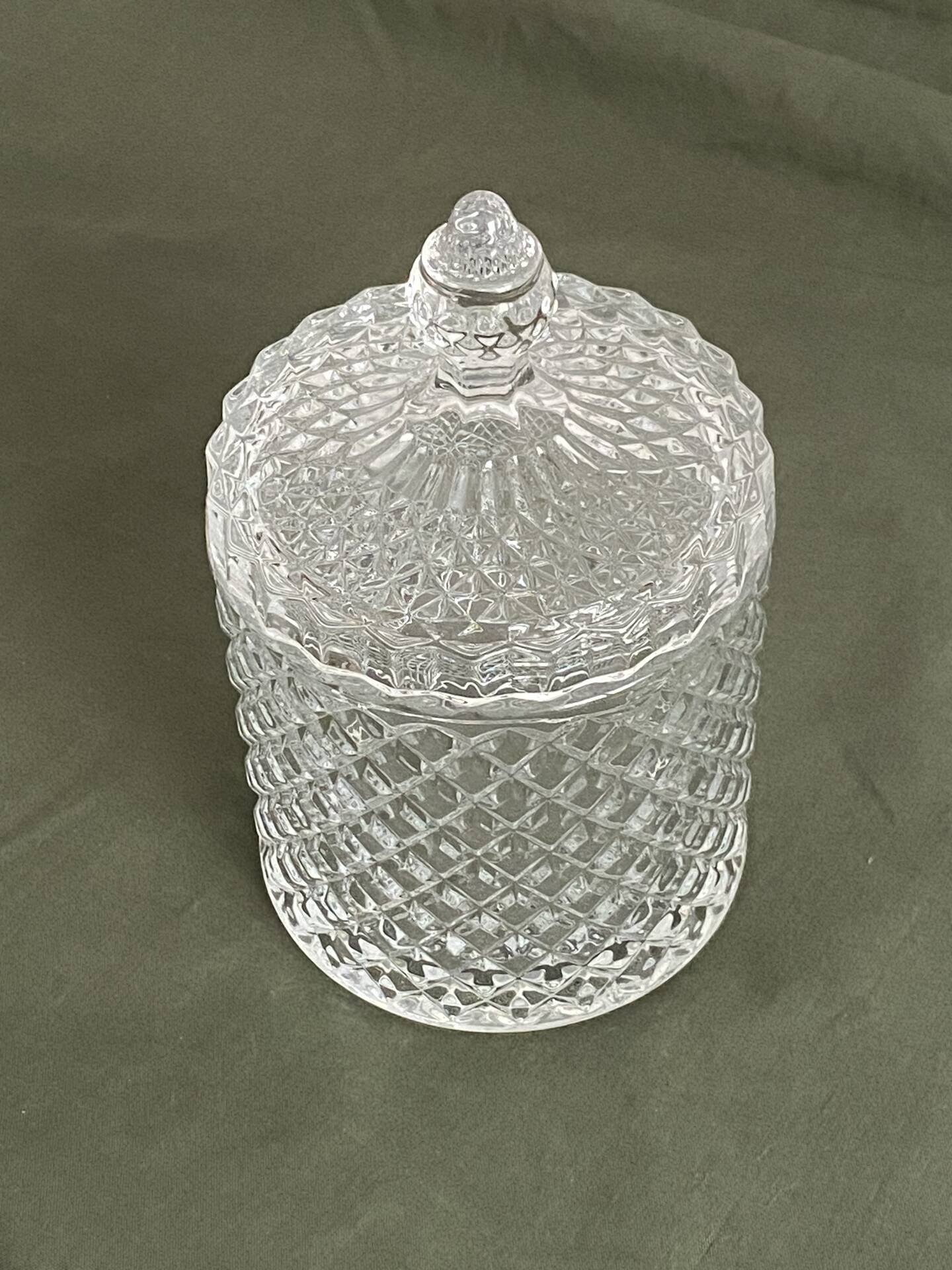 Candy box / glass cotton pot with crystal effect