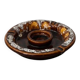 Vintage brown ashtray with drip glaze, 1970s ceramic pottery.