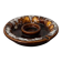 Vintage brown ashtray with drip glaze, 1970s ceramic pottery.