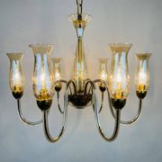 Vintage Murano glass chandelier in amber by De Majo, Italy, 1970s.