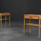Tables de nuit en teck modernes scandinaves du milieu du siècle dernier, 1960, ensemble de 2