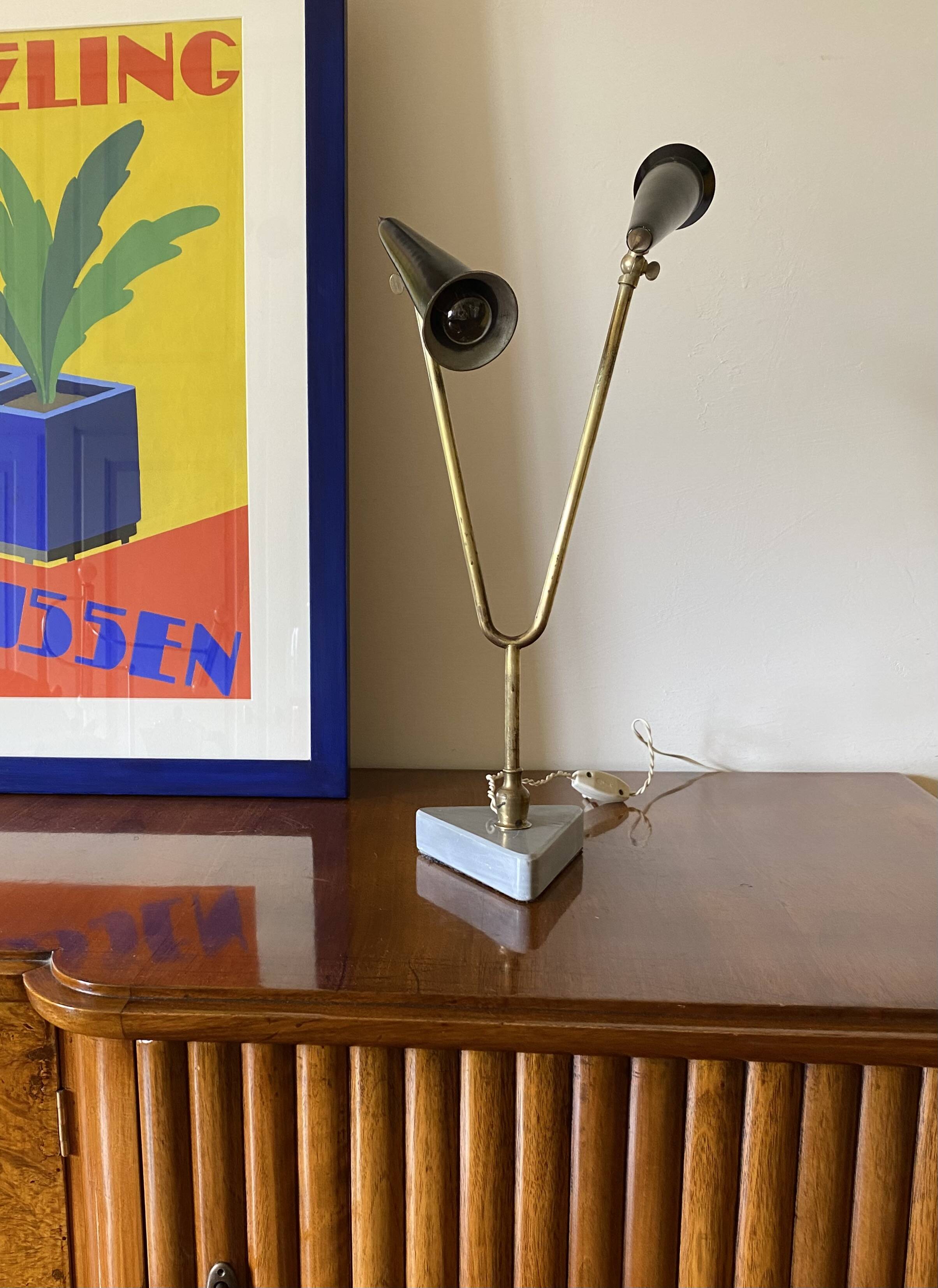 Mid-century double light table lamp, Italy 1960s