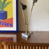 Lampe de table vintage à double lumière, Italie 1960