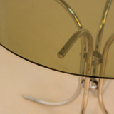 Tulip dining table and smoked glass 80's
