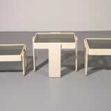 Gianfranco Frattini stacking tables for Cassina – original off-white lacquer