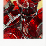 Set of 12 glasses with arcoroc foot BP