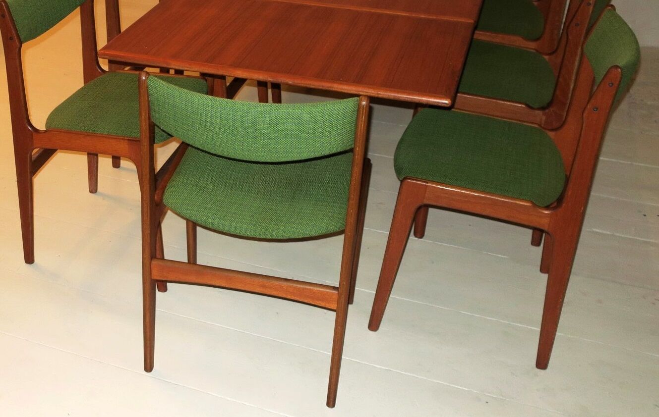 Set of 6 Danish teak dining chairs by Erik Buch, 1960