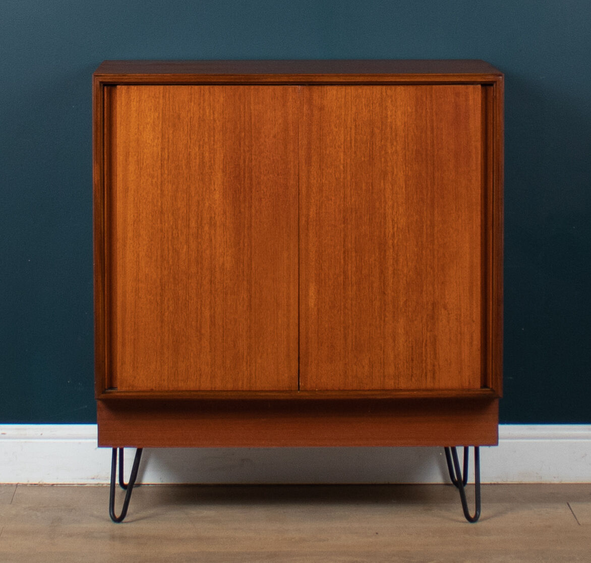 Retro teak 1960s g plan form five sideboard cabinet on hairpin legs