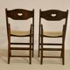 Pair of vintage folding chairs year 50 sculpted backrest.