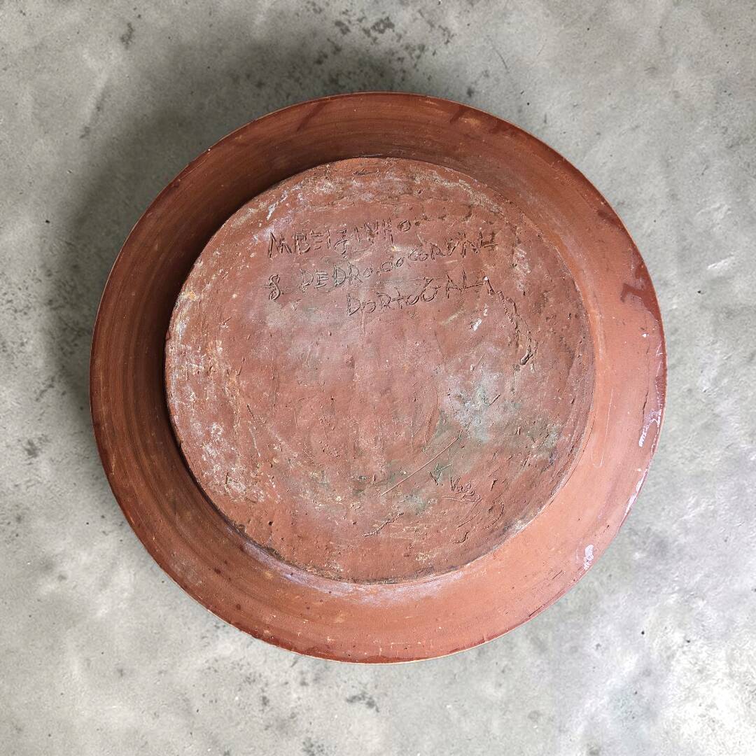 Large terracotta dish signed