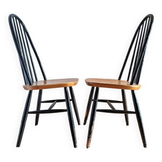 Duo de chaises vintage Ercol, modèle Quaker, meubles sièges anciens
