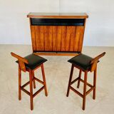 Mid-century rosewood bar and stools by Niels Erik Glasdam Jensen 1960s
