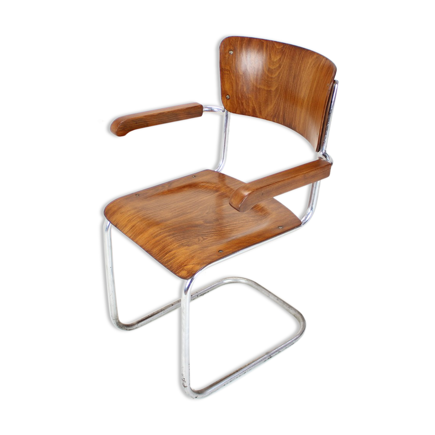 Restored Bauhaus Chrome Chair by Rudolf Vichr Prag, 1930s