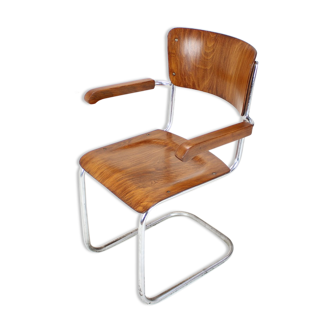 Restored Bauhaus Chrome Chair by Rudolf Vichr Prag, 1930s