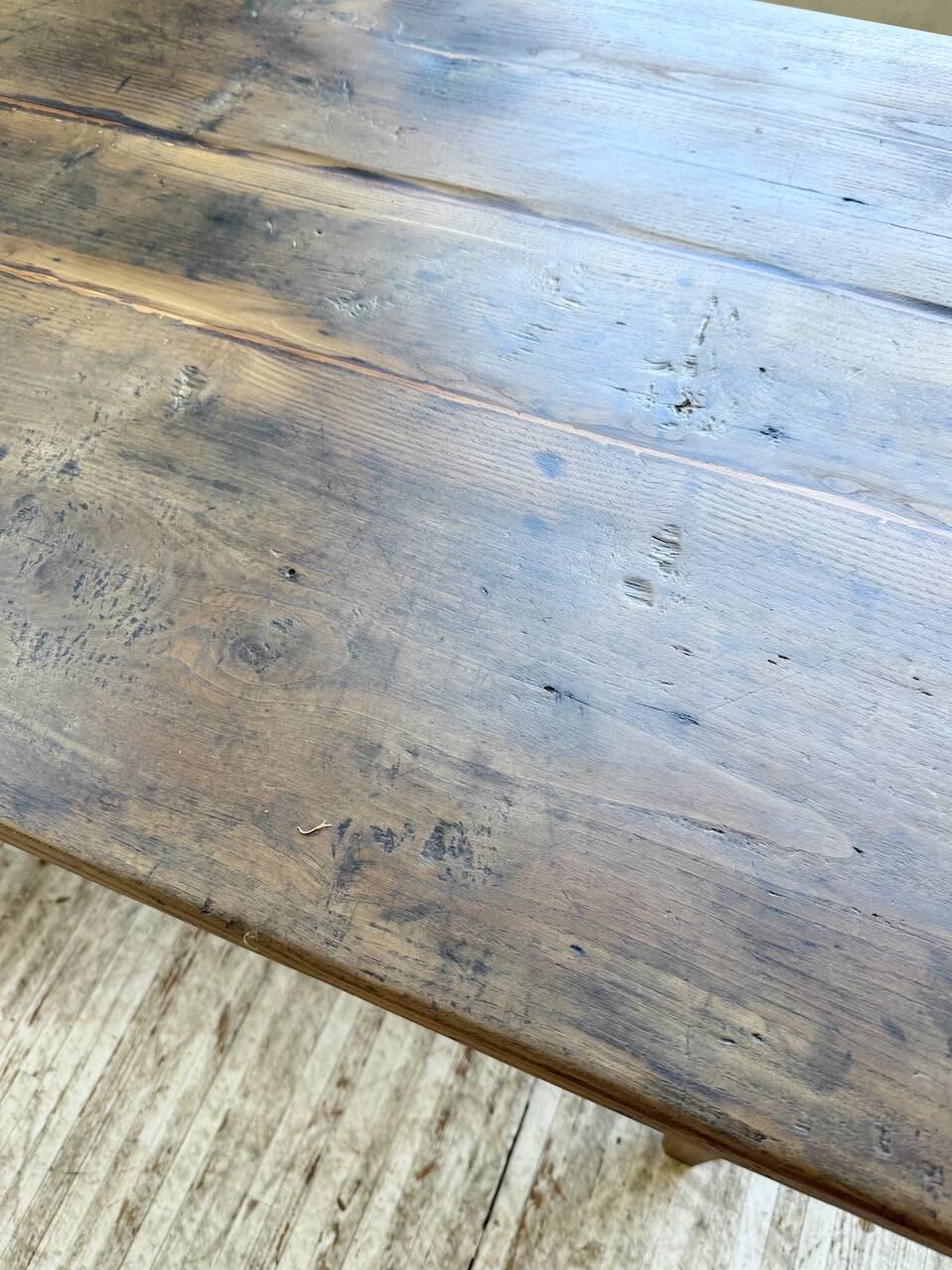 1950s oak farmhouse table with spindle legs