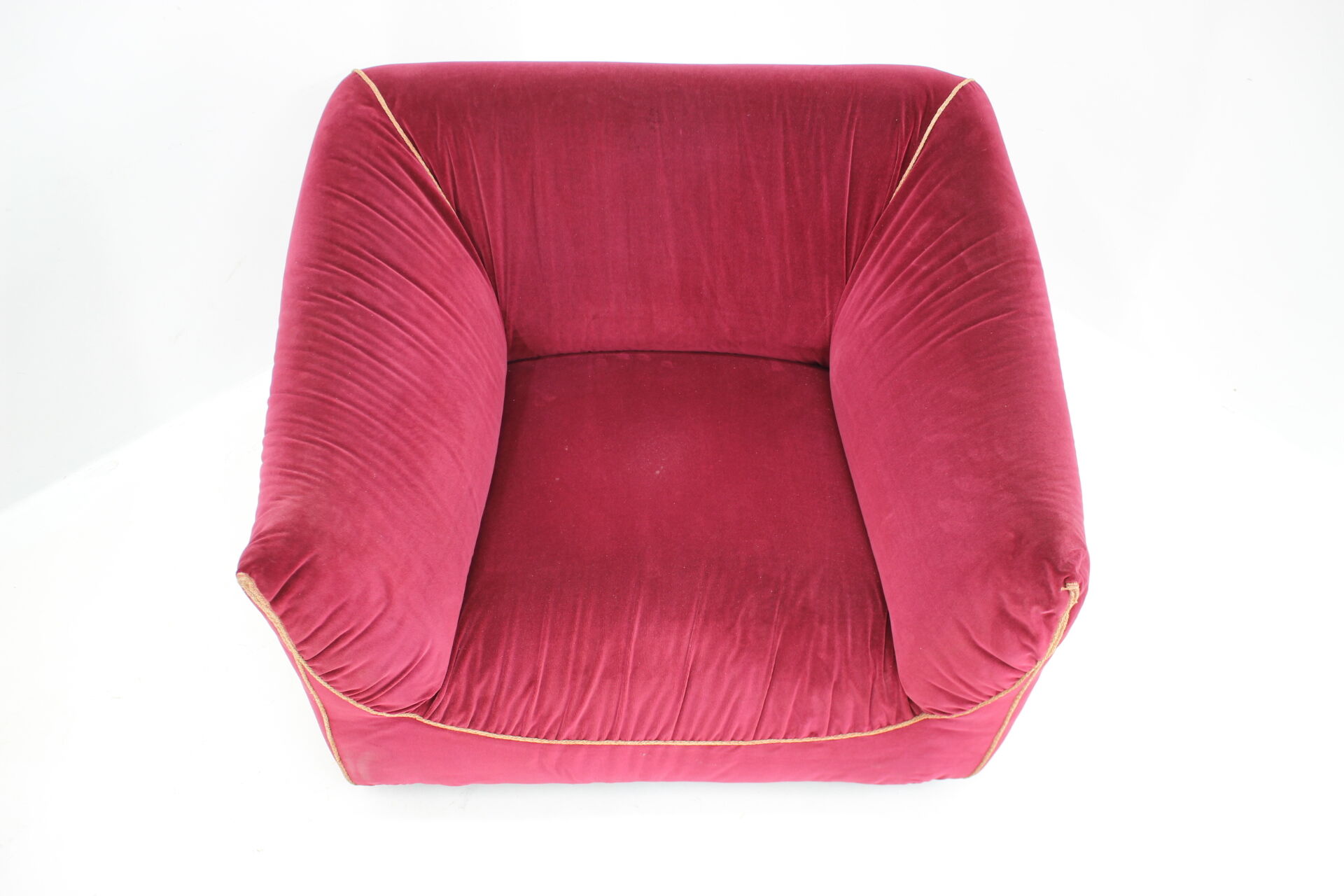 Paire de fauteuils italiens en velours années 1970
