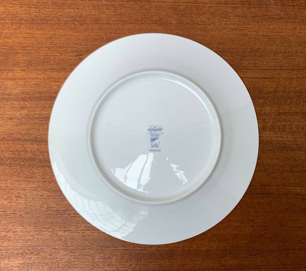 Vintage Postmodern Porcelain Plate with Subsidy Decor by René Fehr for Lengsfeld Porcelain, 1990s