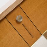 Vintage bedside table in blond oak