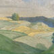 Old oil painting on wood panel / painting of a landscape