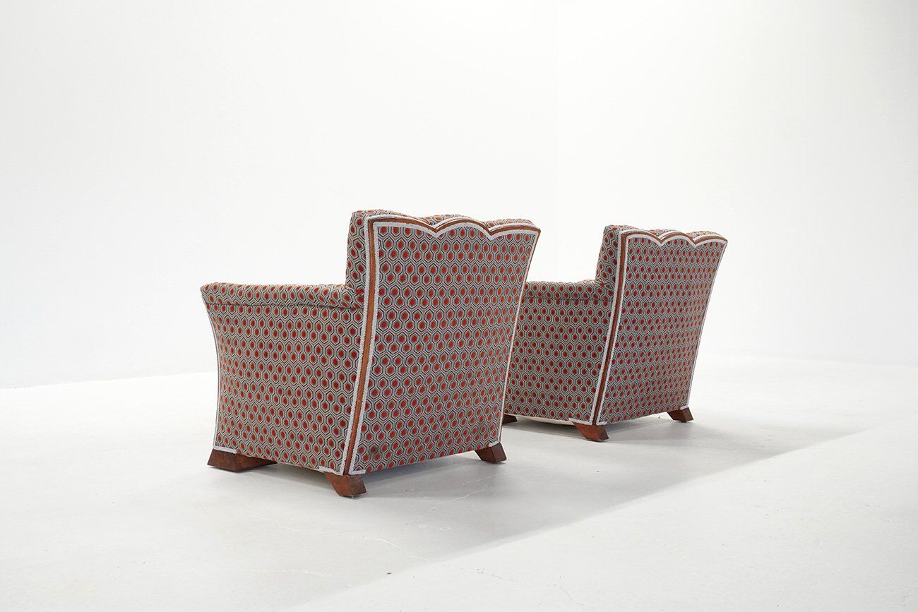 French Art Deco Lounge Chairs, 1920s, Set of 2