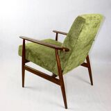 Vintage Green Olive Fox Easy Chair, 1970s