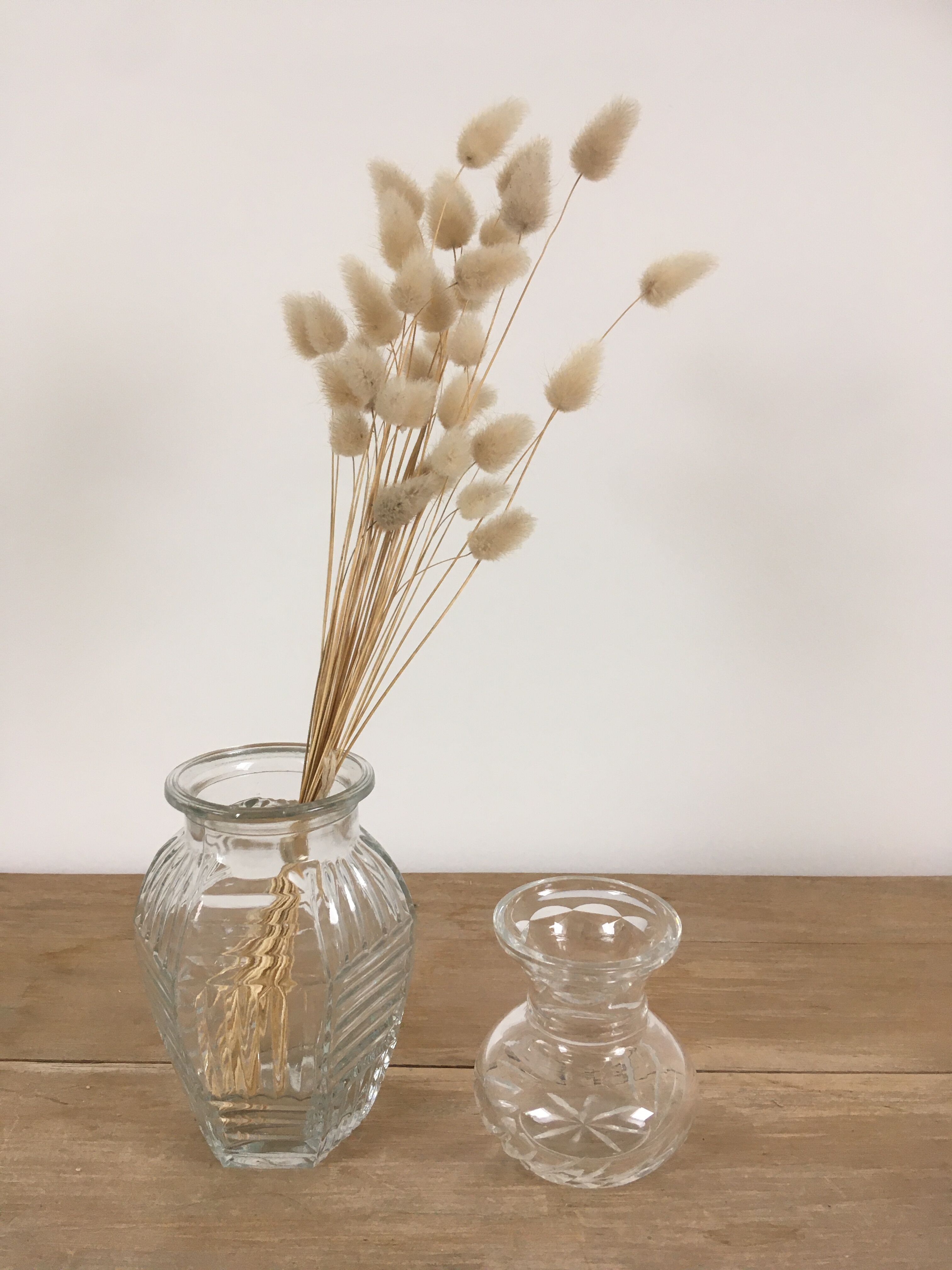 Set of 2 glass vases