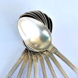 Set of 8 teaspoons in silver metal boulenger rinceaux decoration 14cm