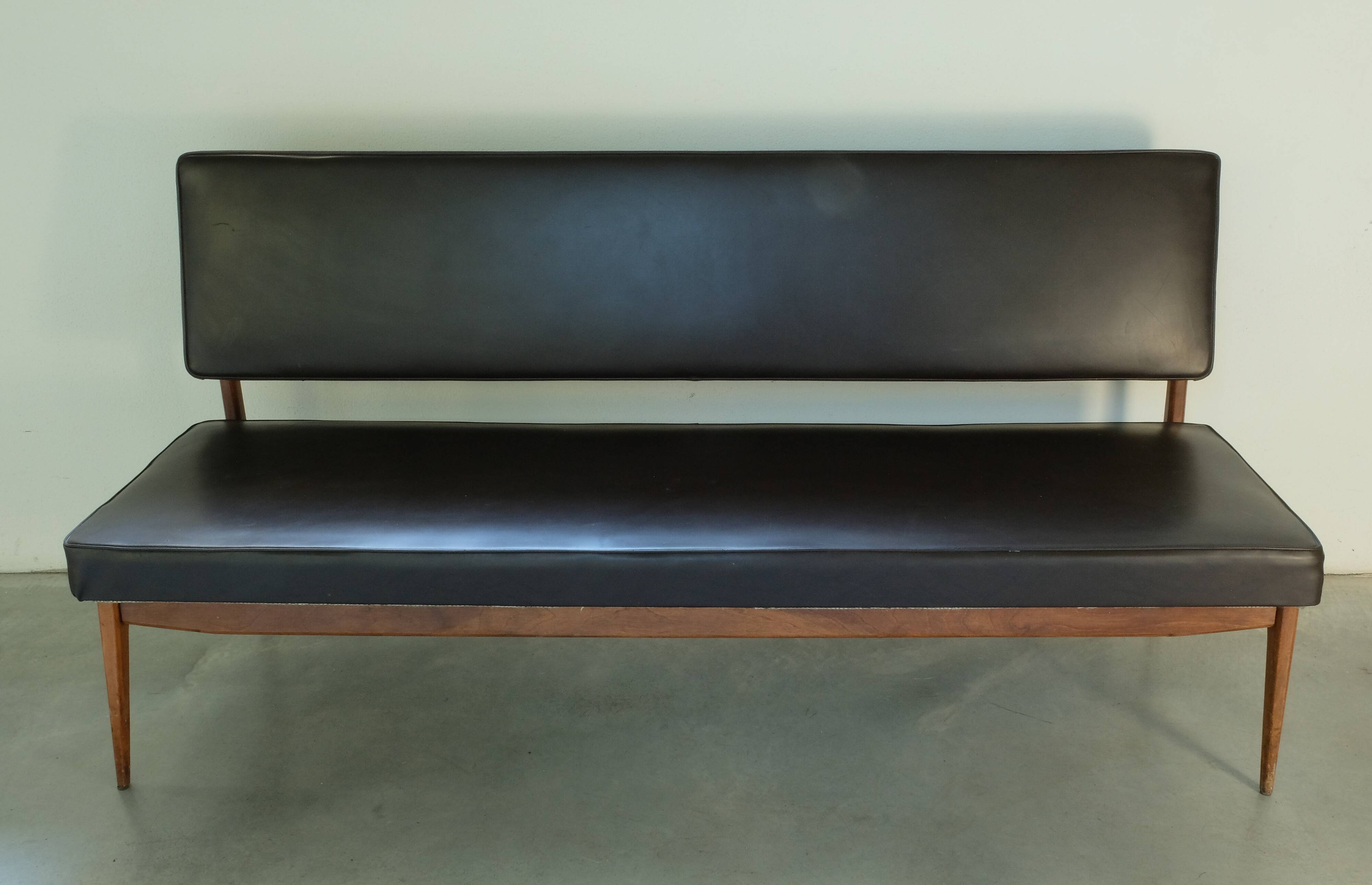 Sofa by Anonima Castelli in teak and skai, 1950s