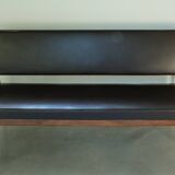 Sofa by Anonima Castelli in teak and skai, 1950s