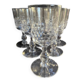 6 Blown and cut crystal water glasses – Art Nouveau