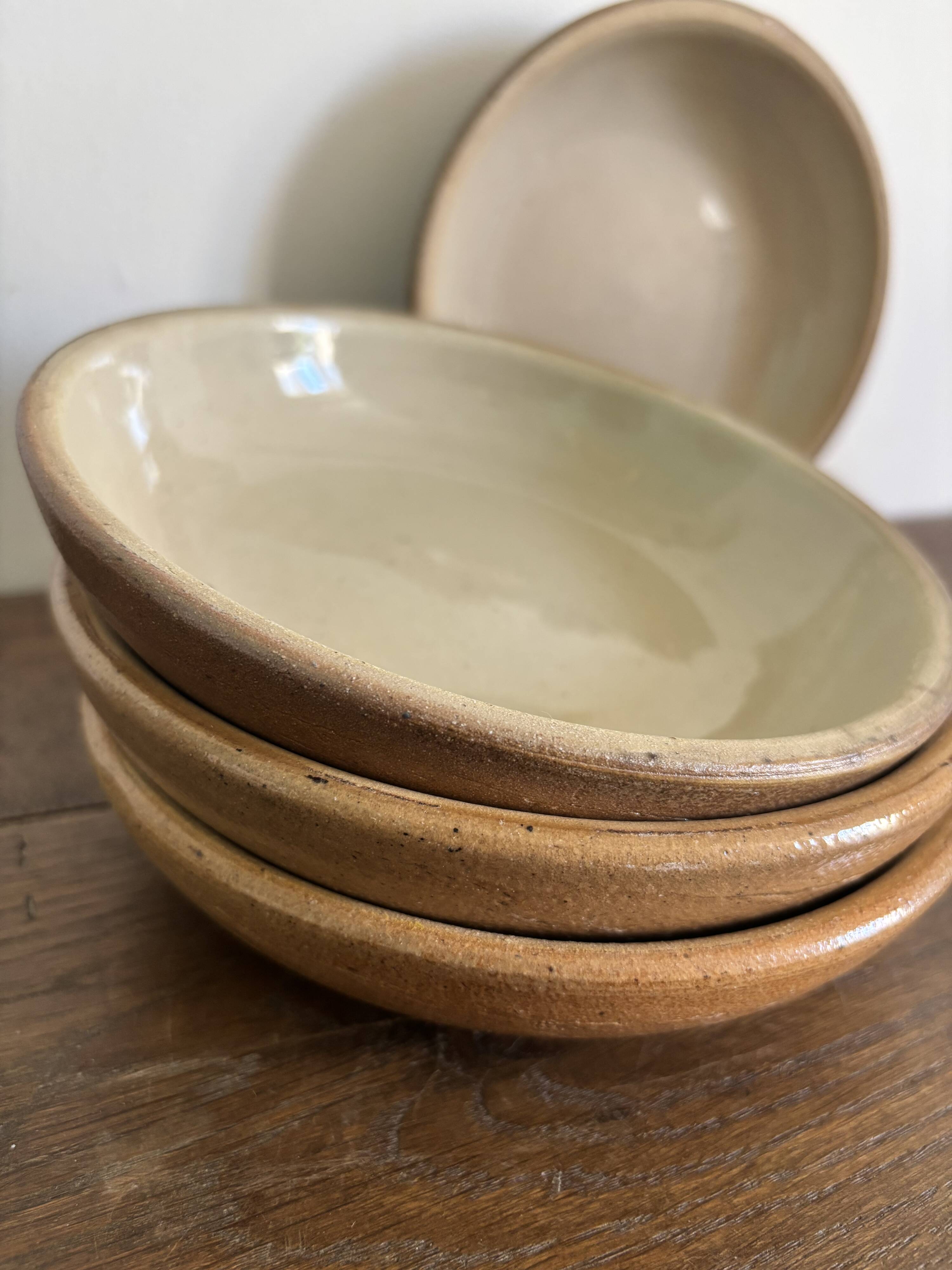 Vintage french stoneware ceramics set – mineral earth