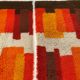 Ensemble de 2 tapis multicolores à poils hauts Rya par Desso, Pays-Bas, années 1970