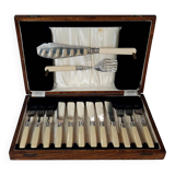 EPNS silver metal fish service, 6 people complete, good condition SB916