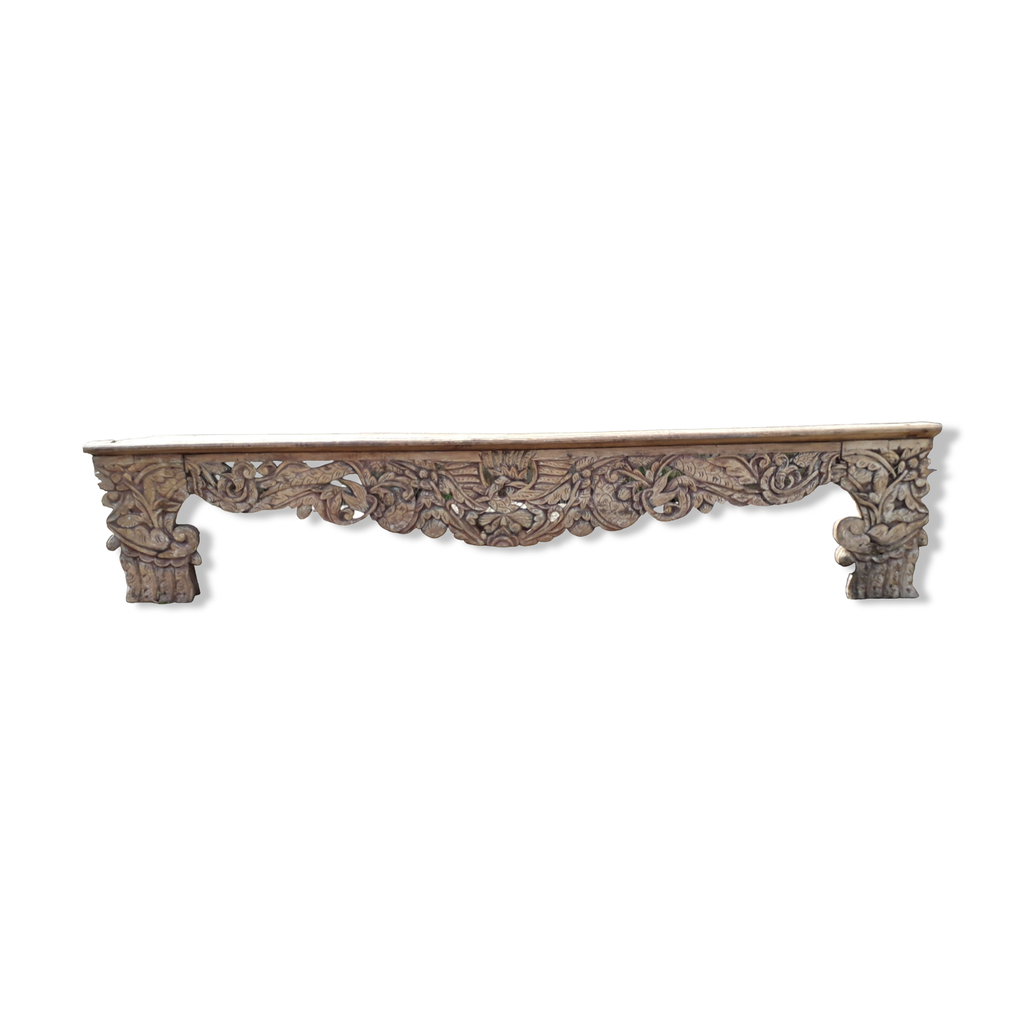 Vosges pediment in carved wood, oak, 19th