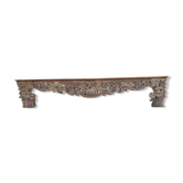 Vosges pediment in carved wood, oak, 19th