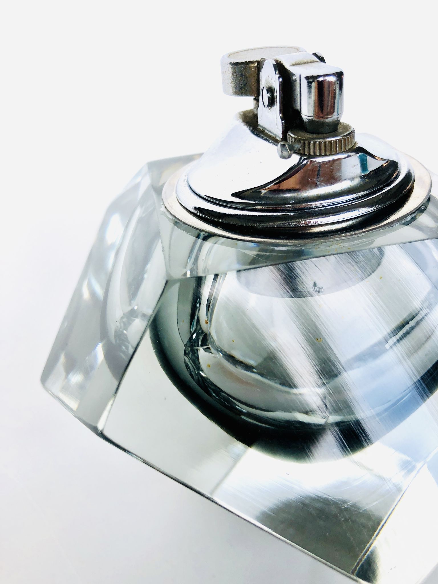 Grey table lighter made of Murano Sommerso glass by Flavio Poli,1960s