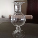 Ball soliflore vase on foot in blown glass