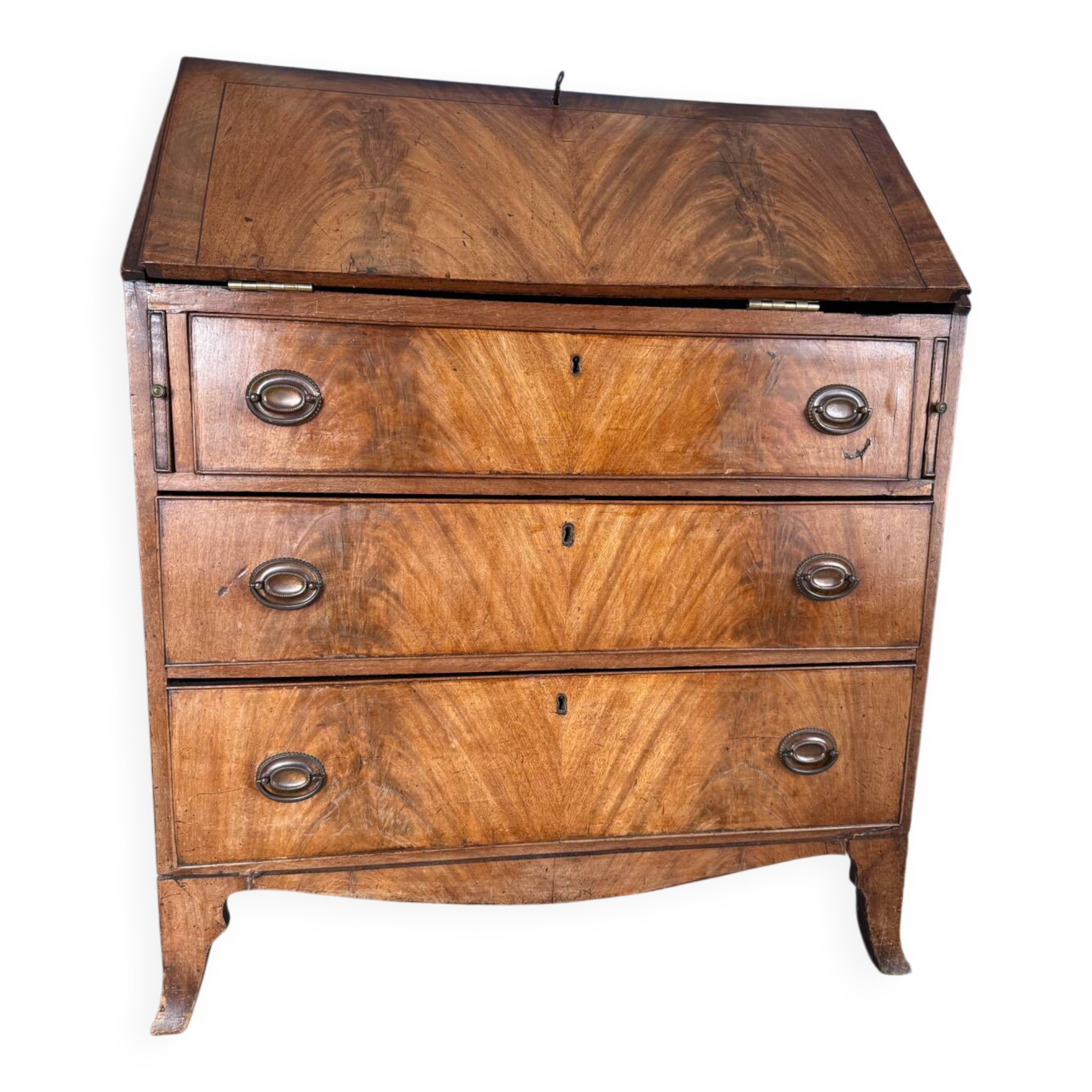 Solid wood secretary with 3 large drawers