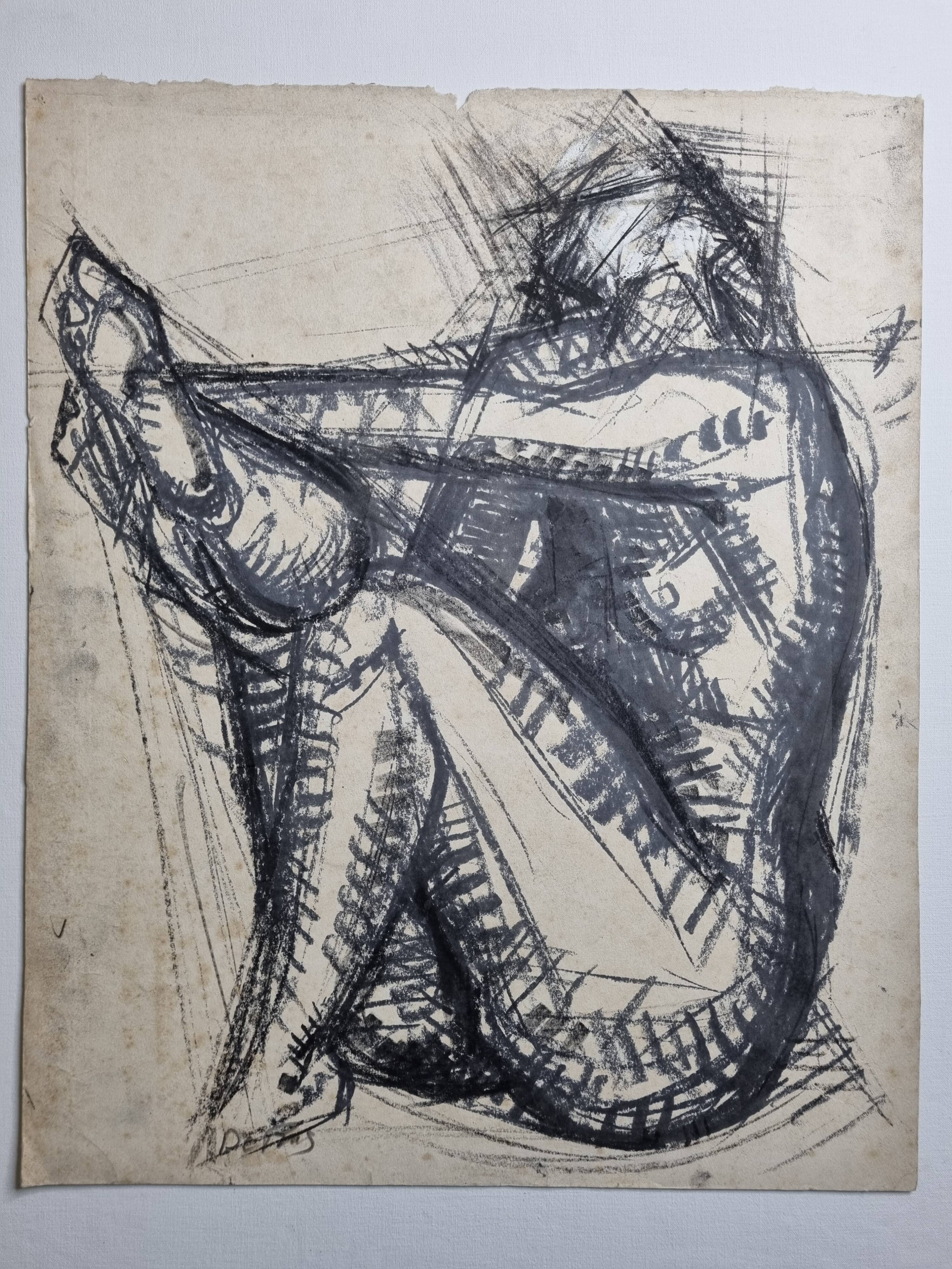 Nude study signed by Maurice de Bus, 1960s, 50 x 60 cm