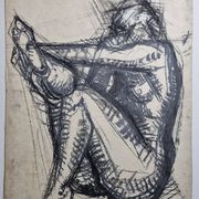 Etude de nu signée de Maurice de Bus, années 60, 50 x 60 cm