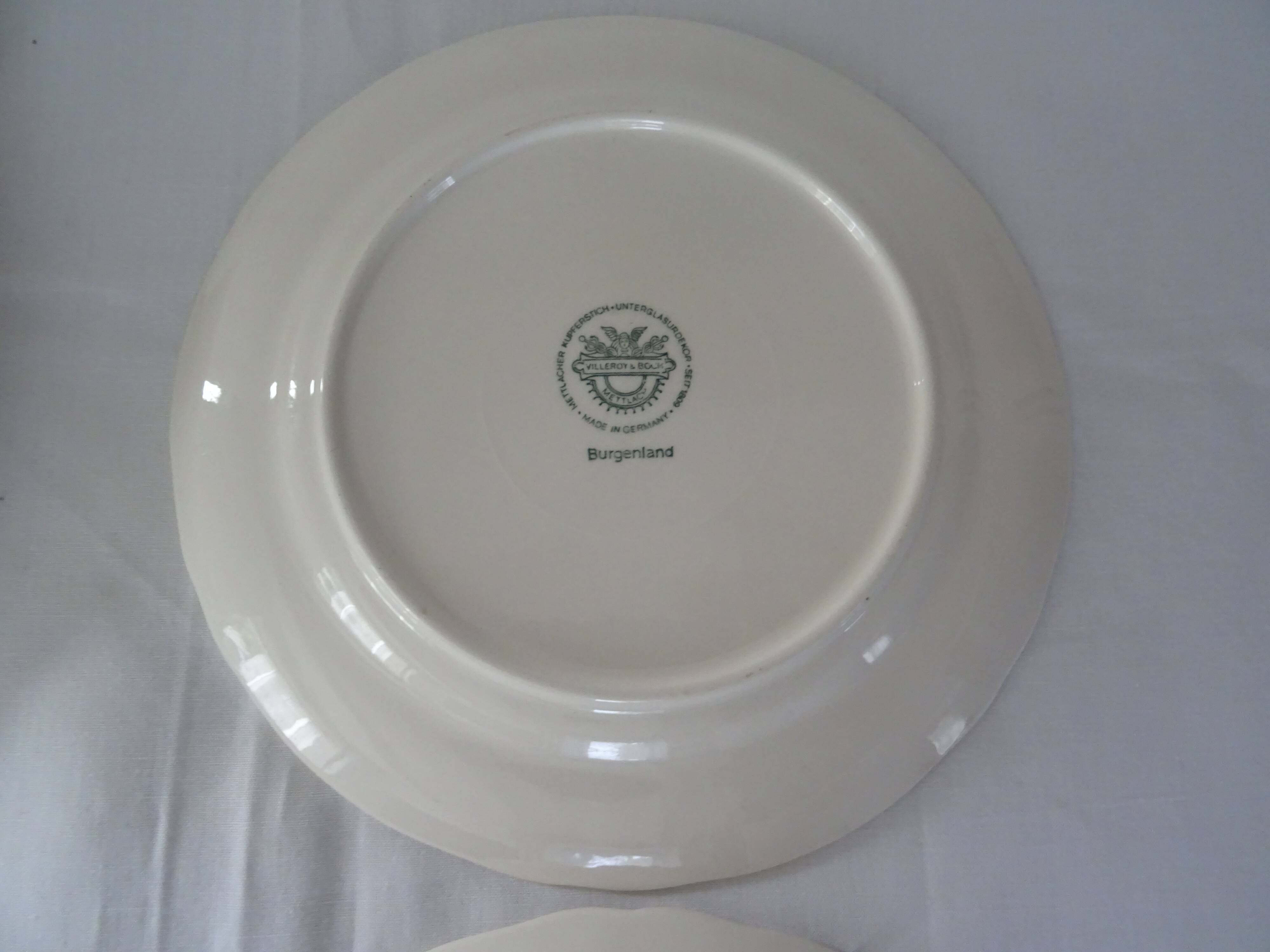 4 plates old faience 506 112 villeroy boch burgenland blue