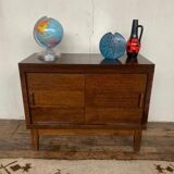 Meuble bas buffet rustique  enfilade moderniste a 2 portes en chene - largeur 90 cm