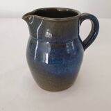 Small blue ceramic pitcher Signed Poterie de Nault